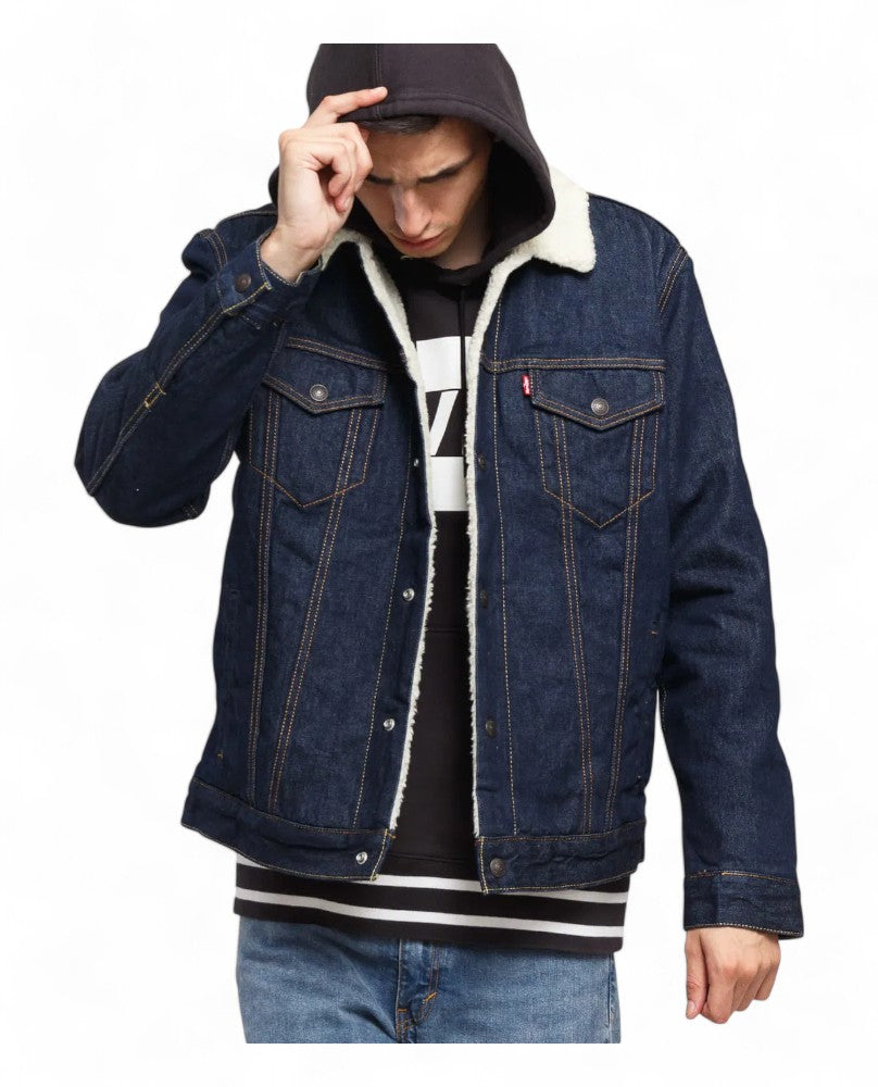 Levi's® Chaqueta Sherpa Trucker - Azul Marino